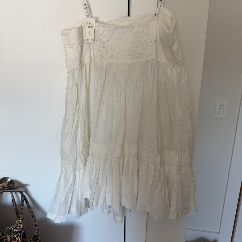 Pilcro Cream Strapless Dress with Button Detail - Picture 4 of 5